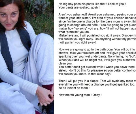 Little Sister In Charge - Diaper, Spanking