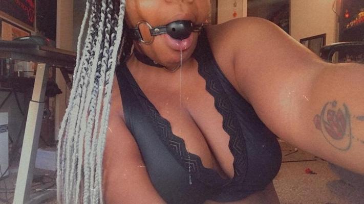 Ebony Slave Collared and Gagged