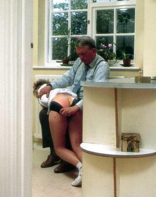 Retro Spanking Blushes picture set Time schoolgirl kitchen
