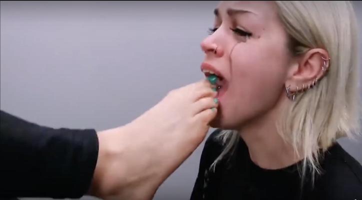 Idiot Blonde Foot Slave